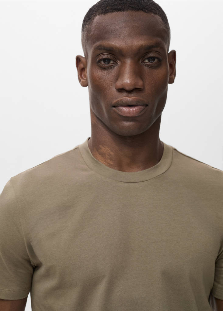 Stretch cotton T-shirt — Mink Grey