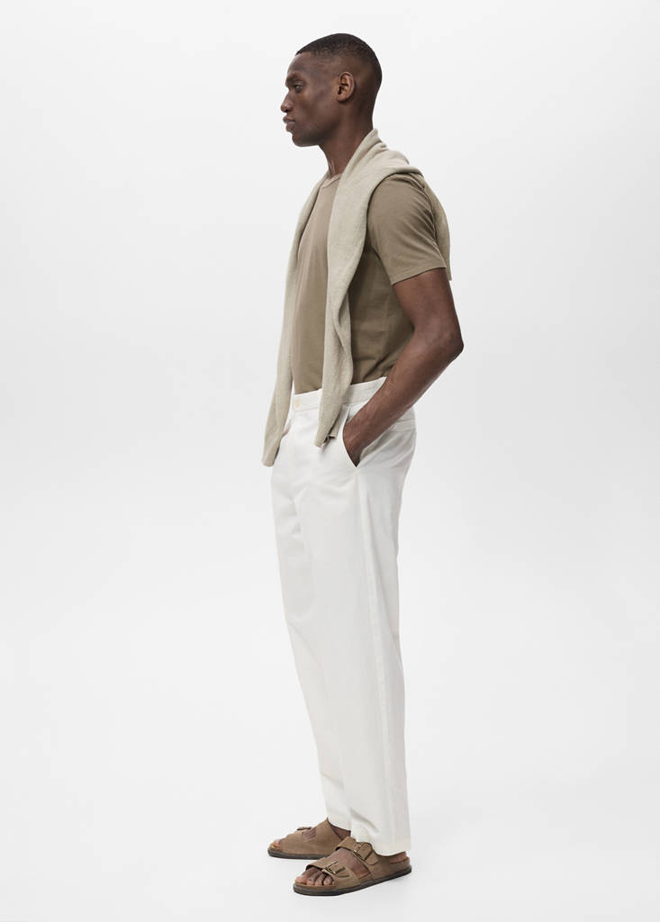 Stretch cotton T-shirt — Mink Grey