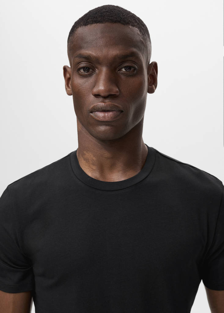 Stretch cotton T-shirt — Black