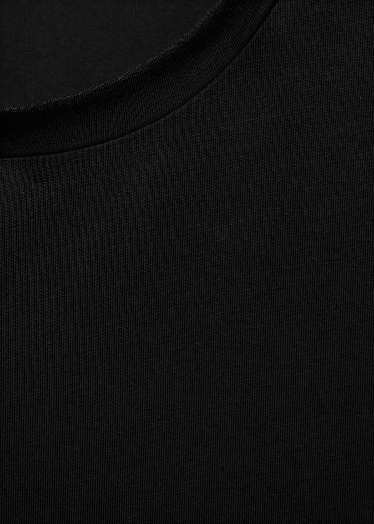Stretch cotton T-shirt — Black