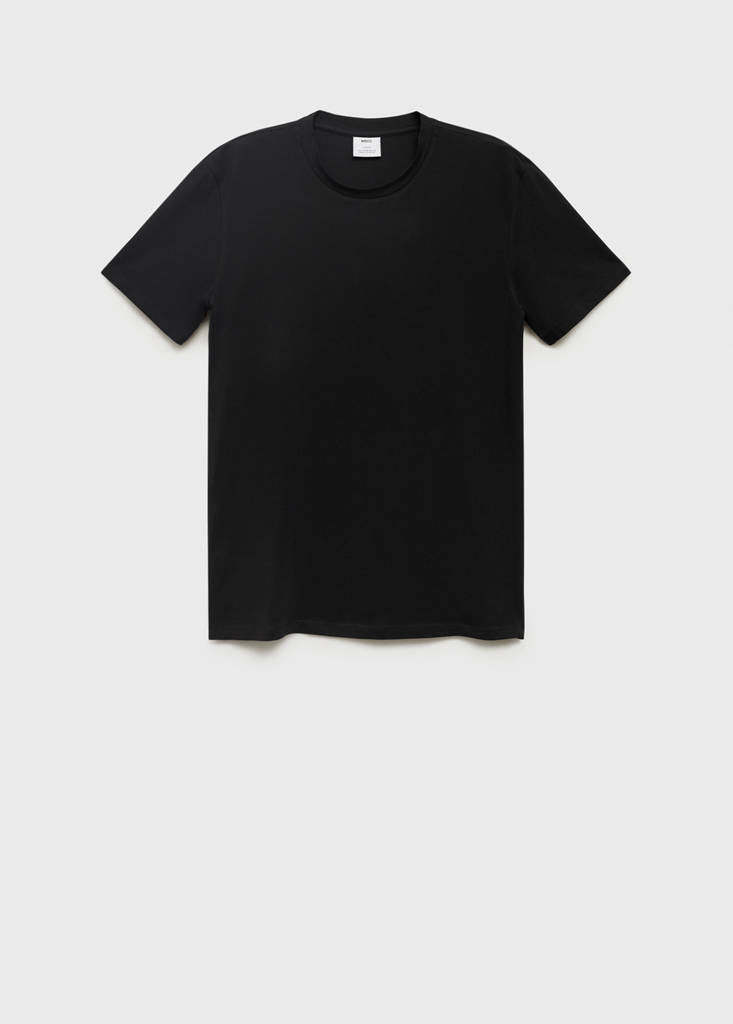 Stretch cotton T-shirt — Black