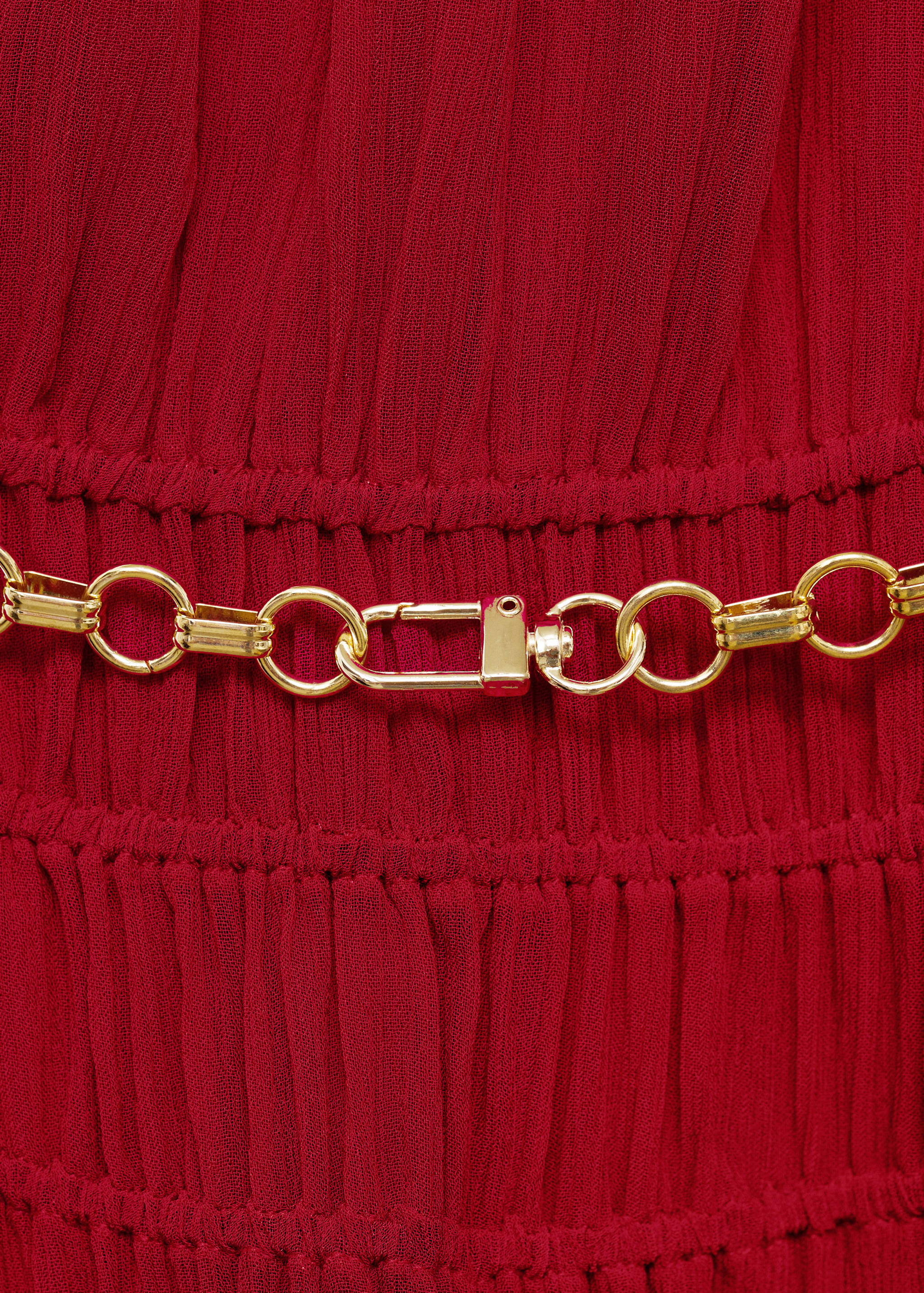 Asymmetrical gathered dress with belt - Details of the article 0