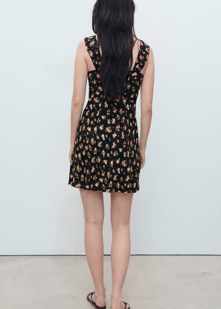 Gathered neckline dress — Pink