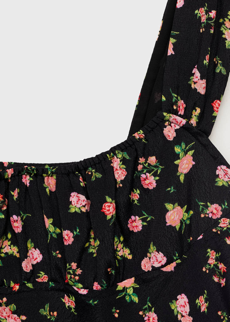 Gathered neckline dress — Pink