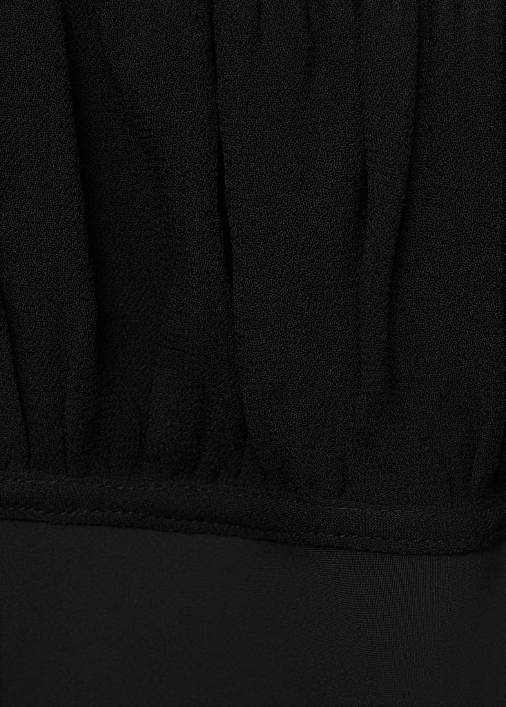 Gathered neckline dress — Black