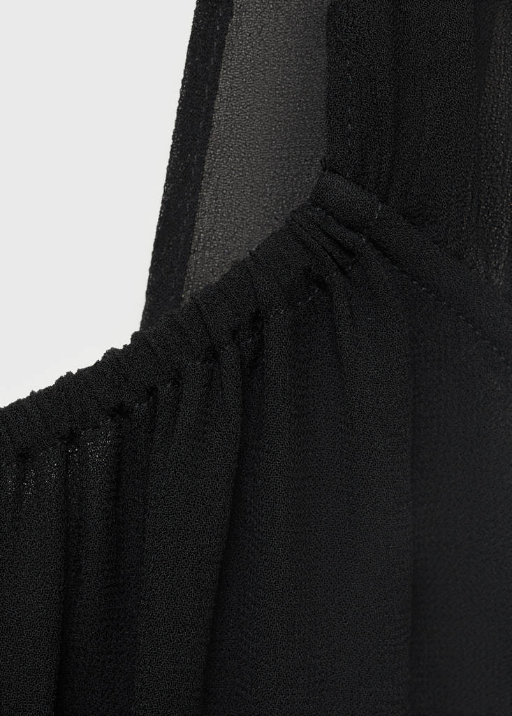 Gathered neckline dress — Black