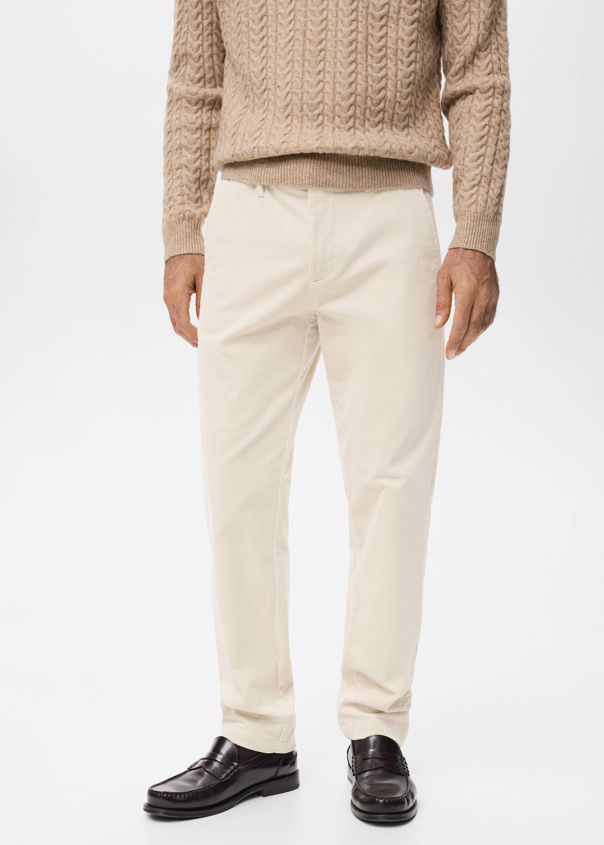 Corduroy slim-fit trousers - Medium plane