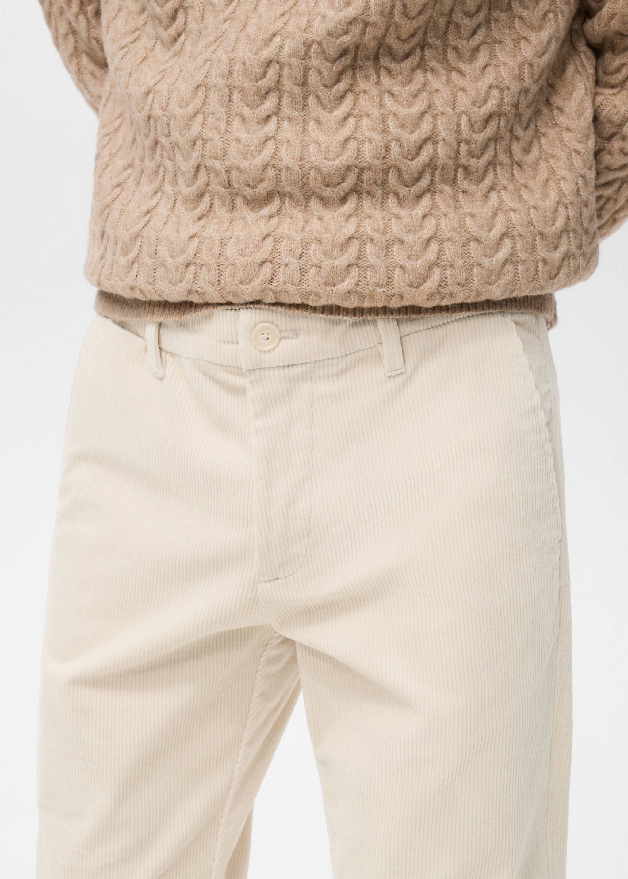 Corduroy slim-fit trousers - Details of the article 1