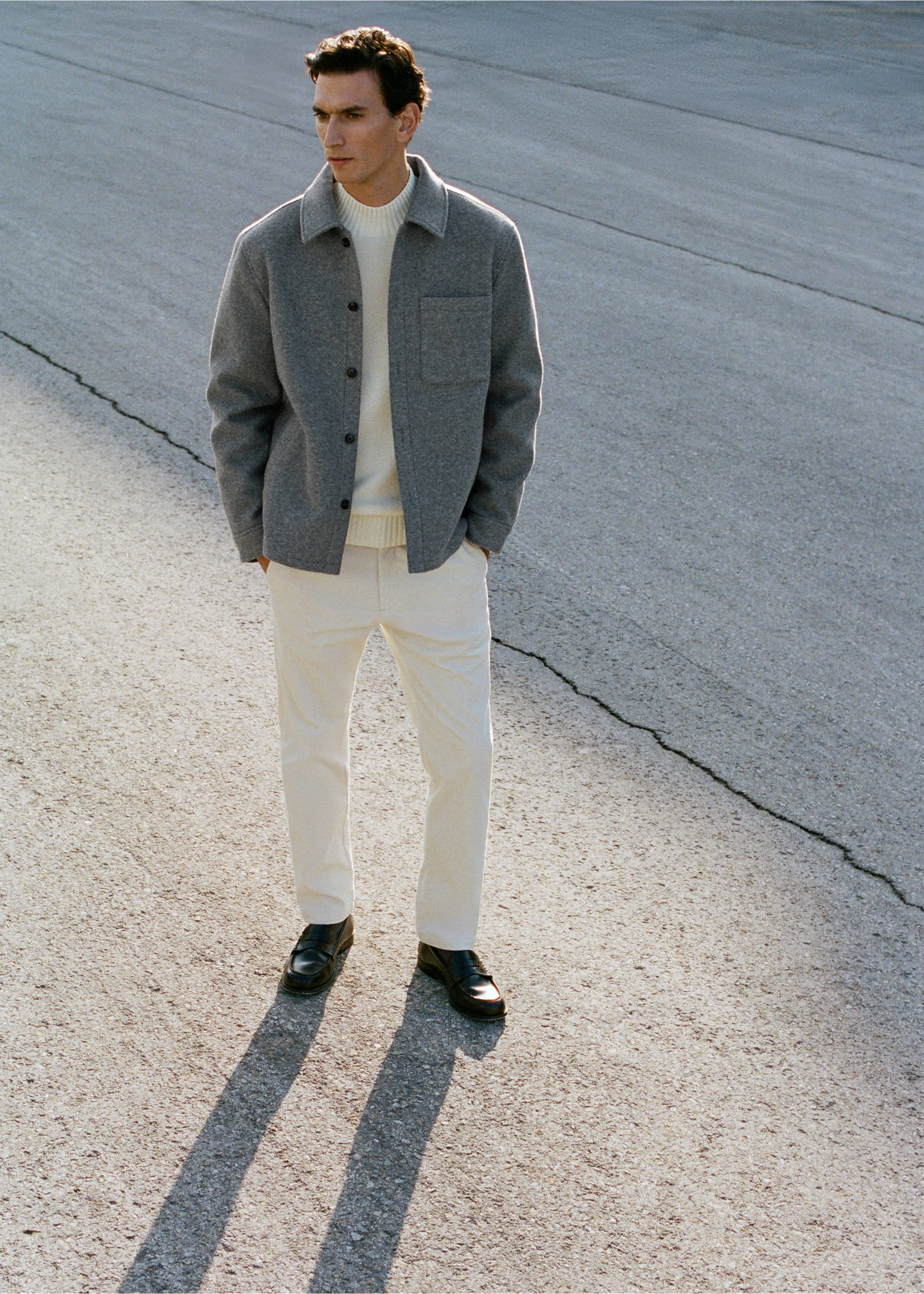 Pantaloni velluto a coste slim-fit - Dettaglio dell'articolo 5, Grezzo. Ref: 27001195-00.