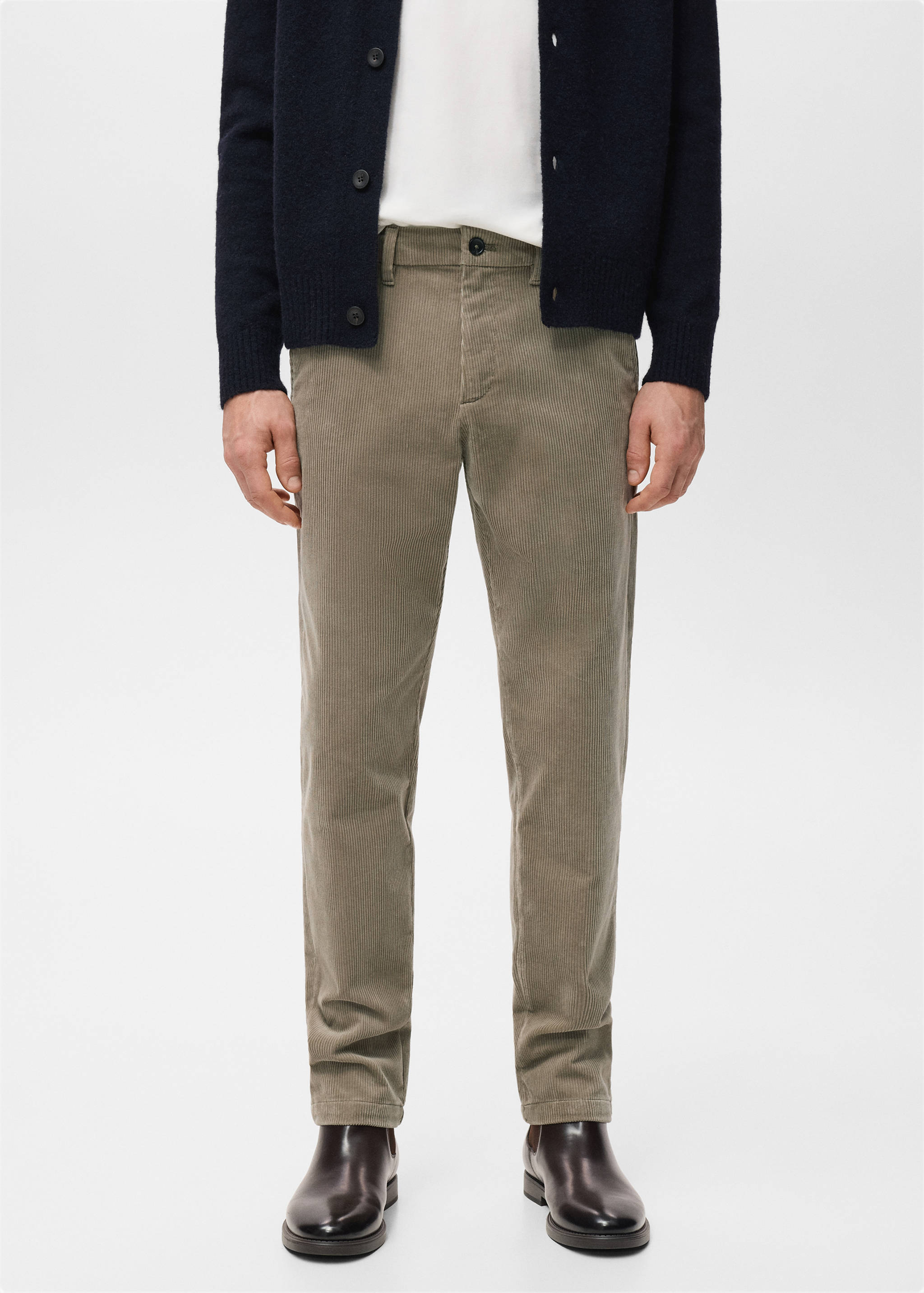 Corduroy slim-fit trousers - Medium plane