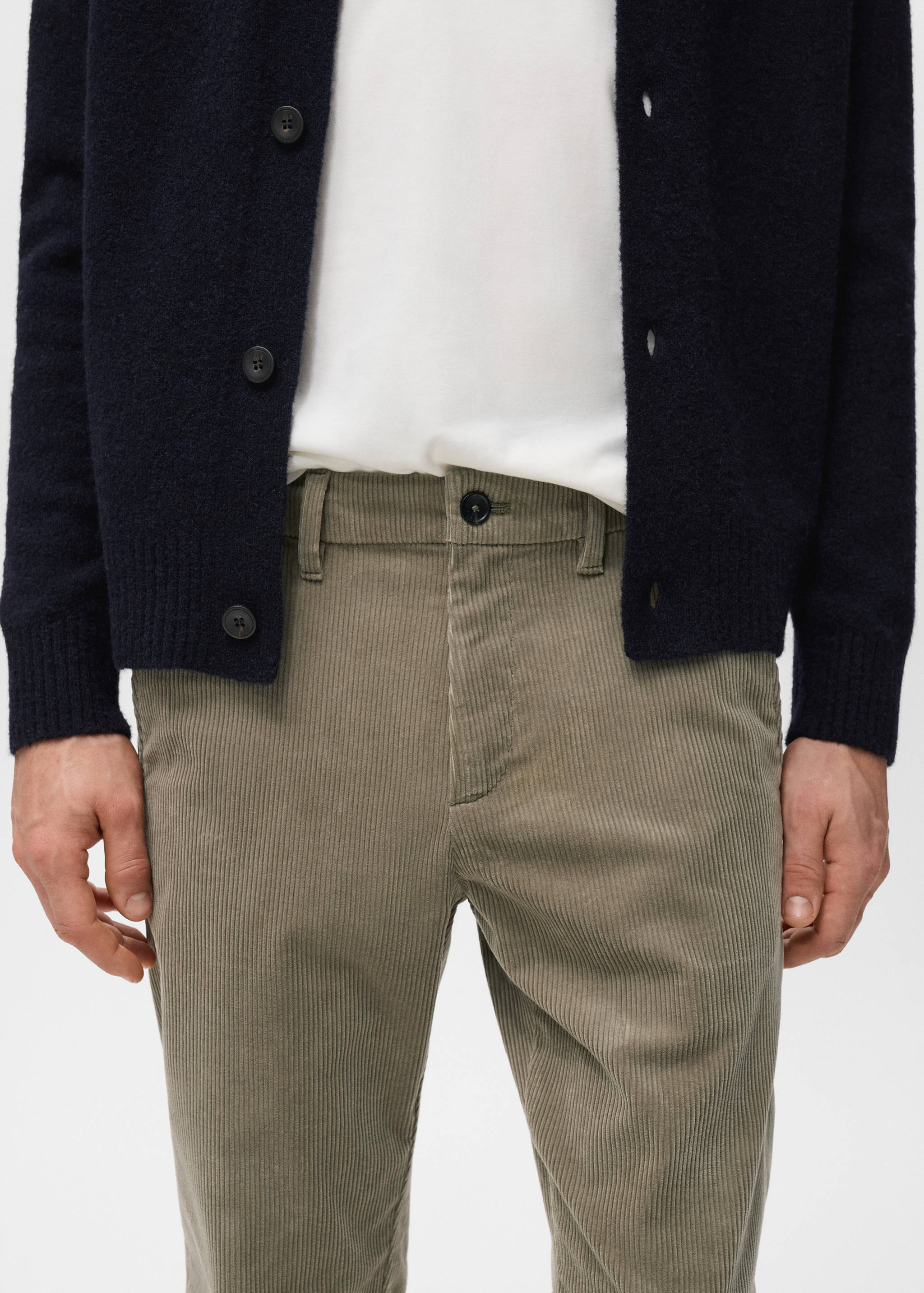 Corduroy slim-fit trousers - Details of the article 1