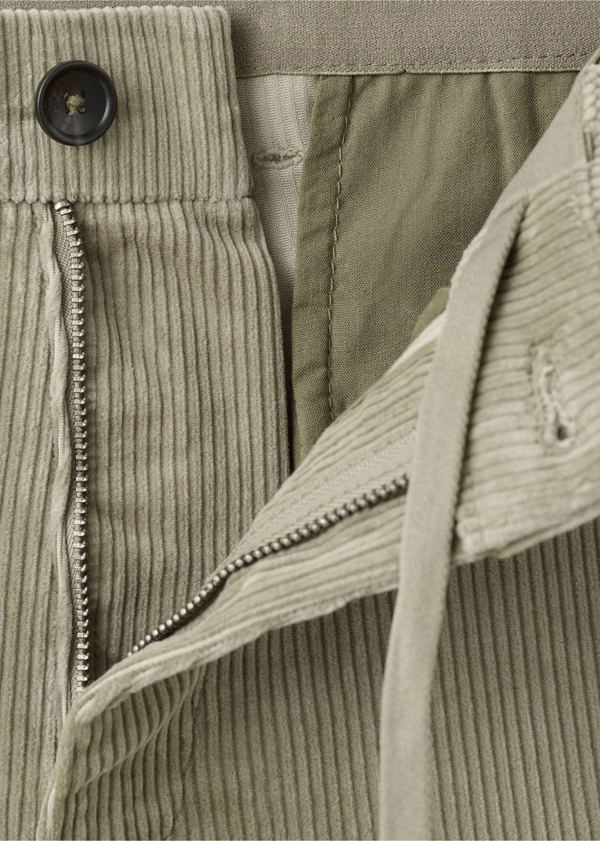 Corduroy slim-fit trousers - Details of the article 0, Beige. Ref: 27001195-00.
