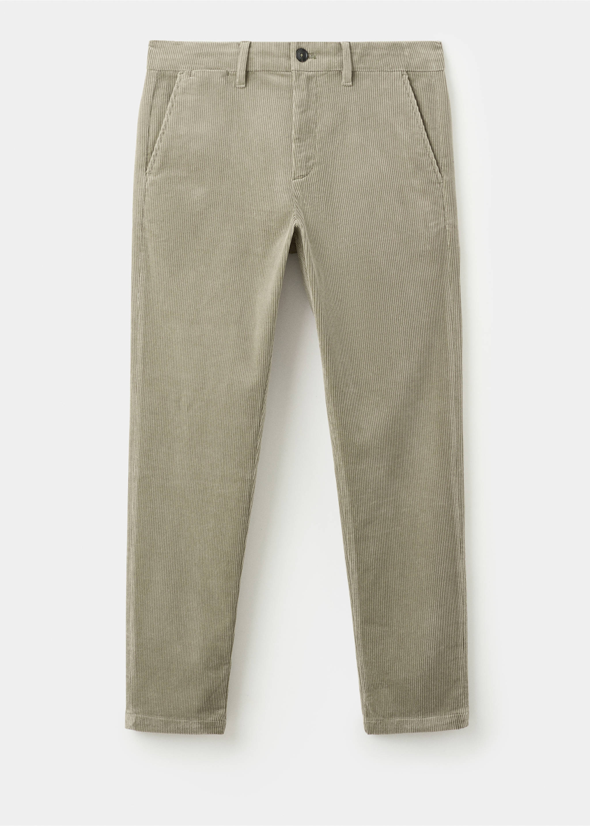 Corduroy slim-fit trousers - Article without model, Beige. Ref: 27001195-00.