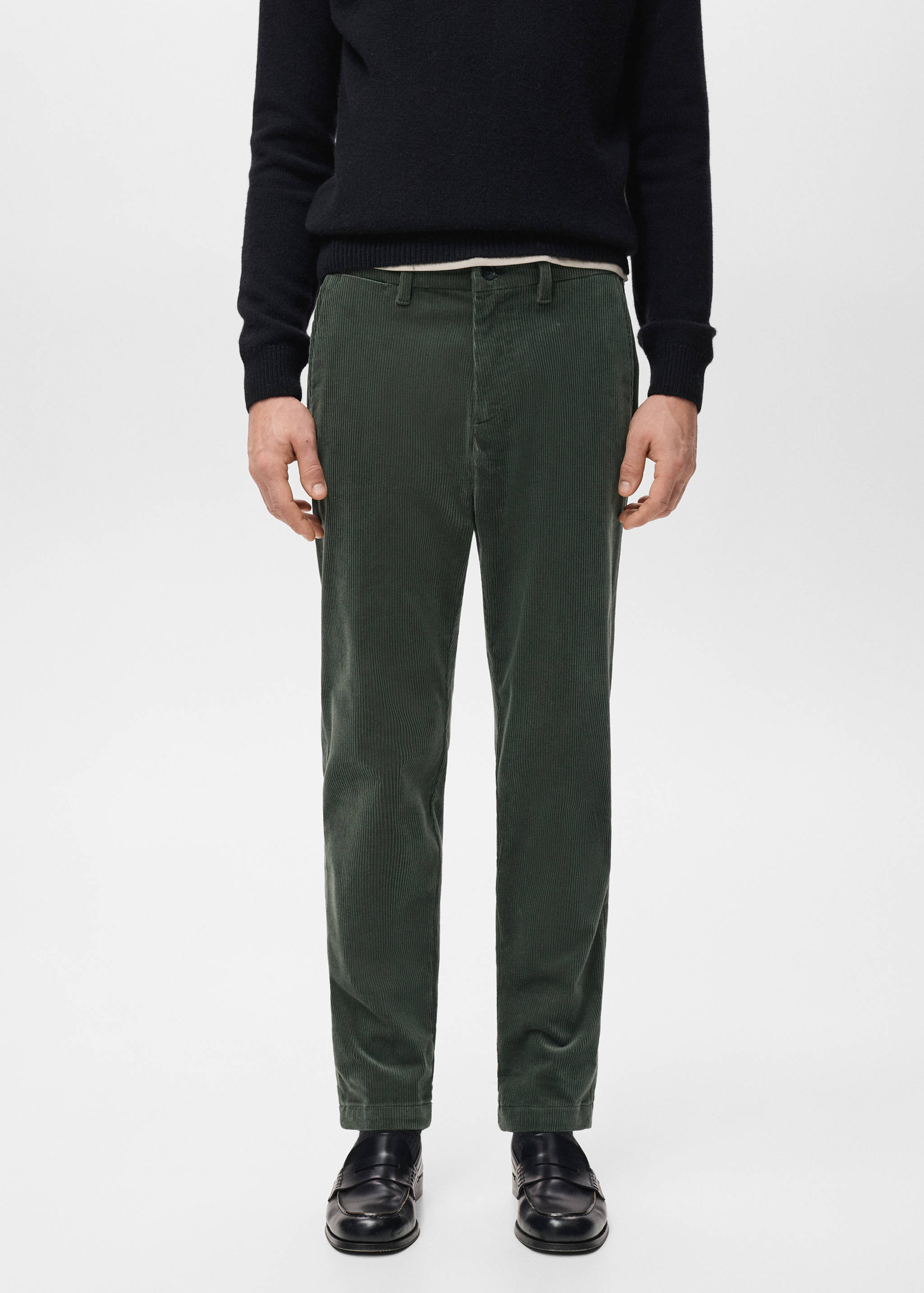 Corduroy slim-fit trousers - Medium plane