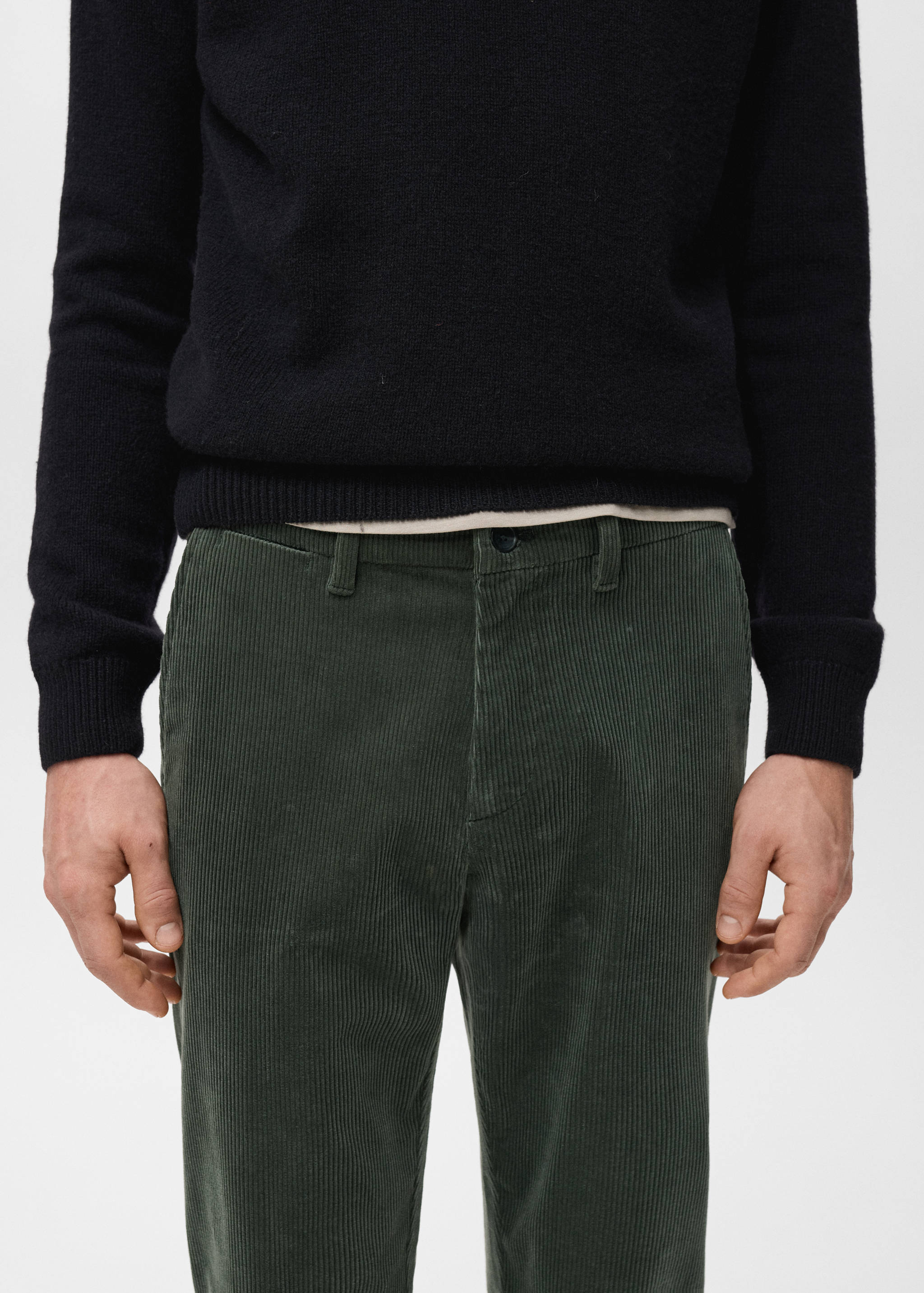 Corduroy slim-fit trousers - Details of the article 1