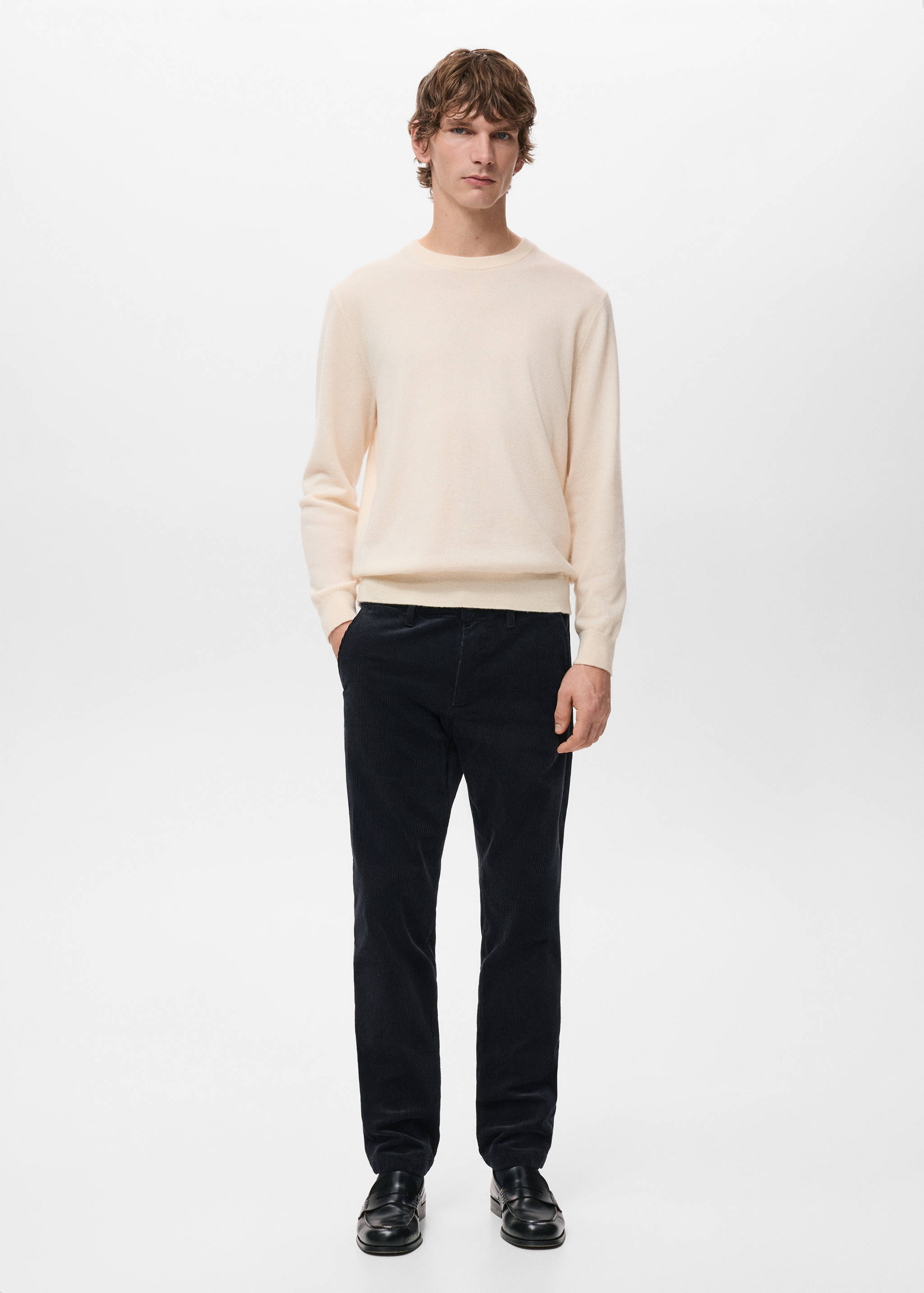 Corduroy slim-fit trousers - General plane