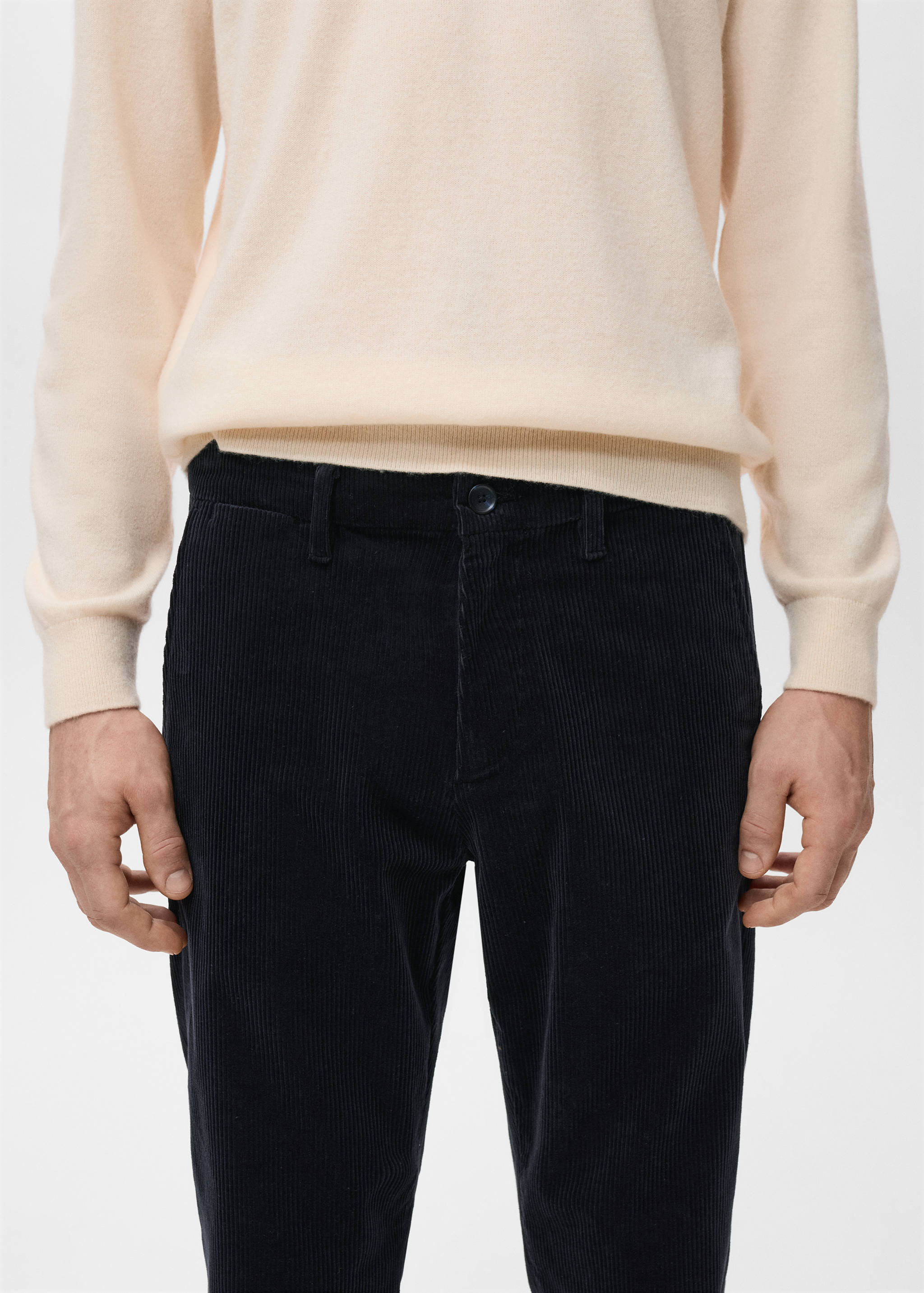 Corduroy slim-fit trousers - Details of the article 1