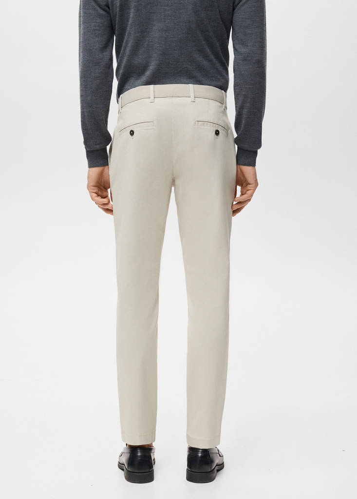 Prato slim fit cropped chinos — Ecru