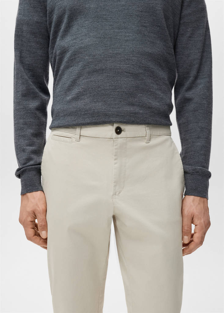 Prato slim fit cropped chinos — Ecru