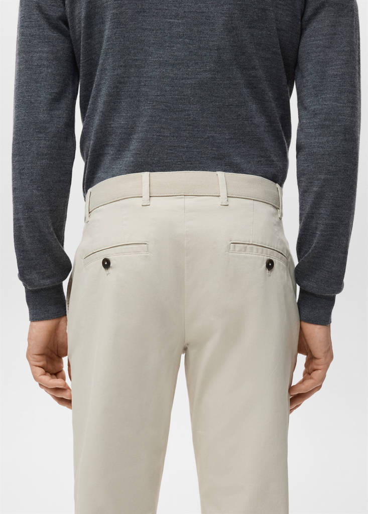Prato slim fit cropped chinos — Ecru