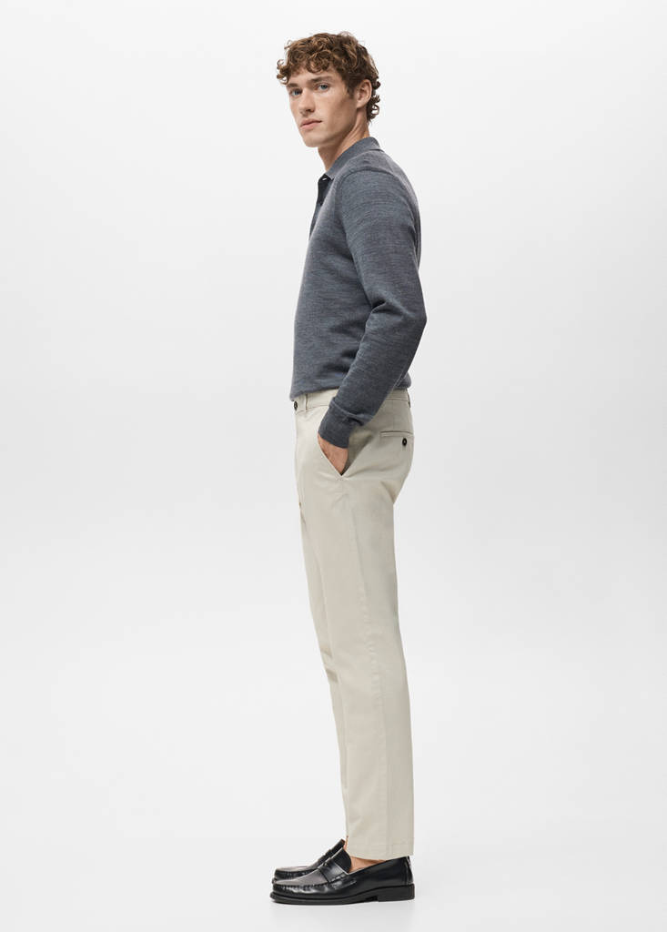 Prato slim fit cropped chinos — Ecru