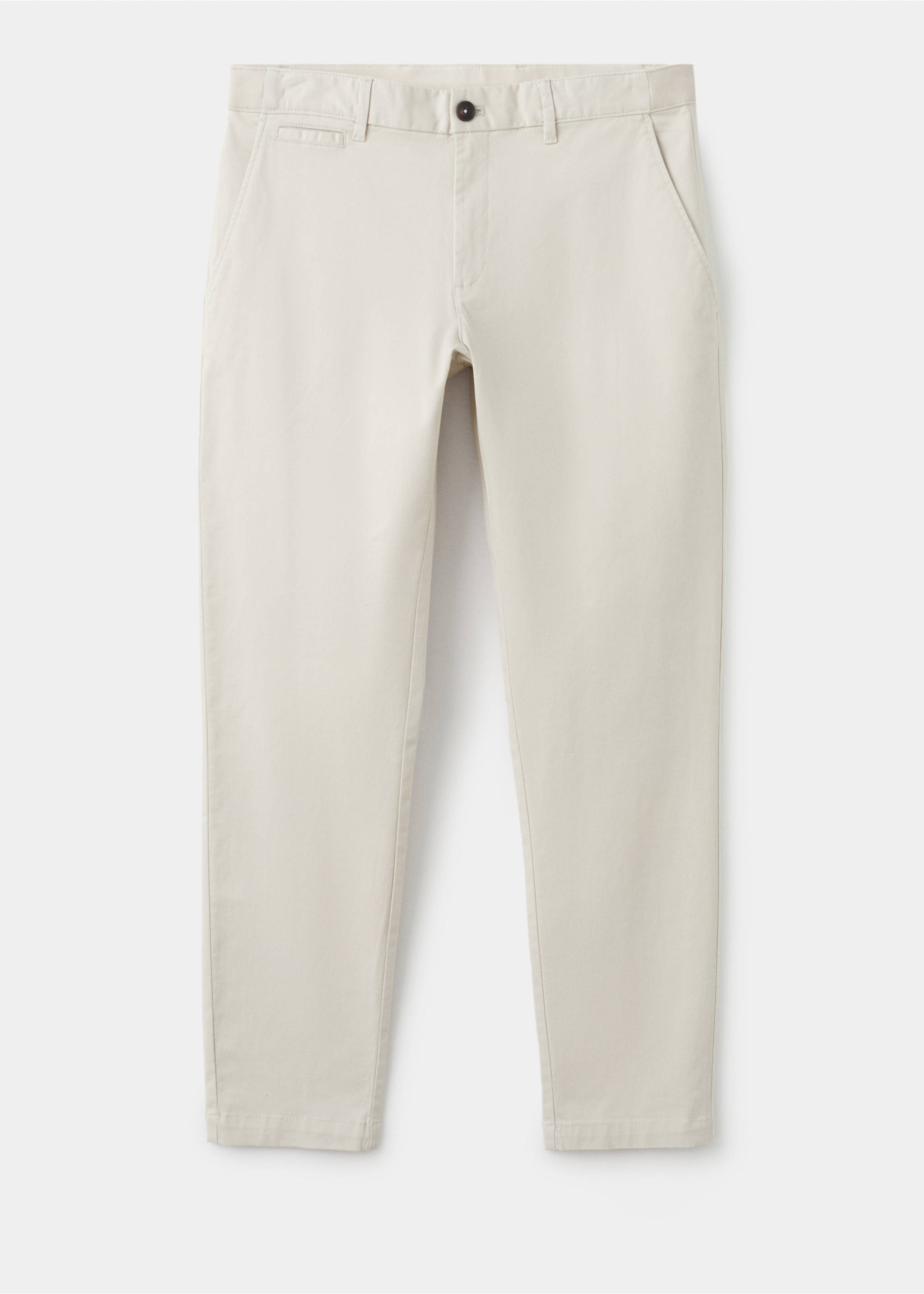 Pantalon Prato chino super slim fit cropped - Article sans modèle, Écru. Ref: 27001196-00.