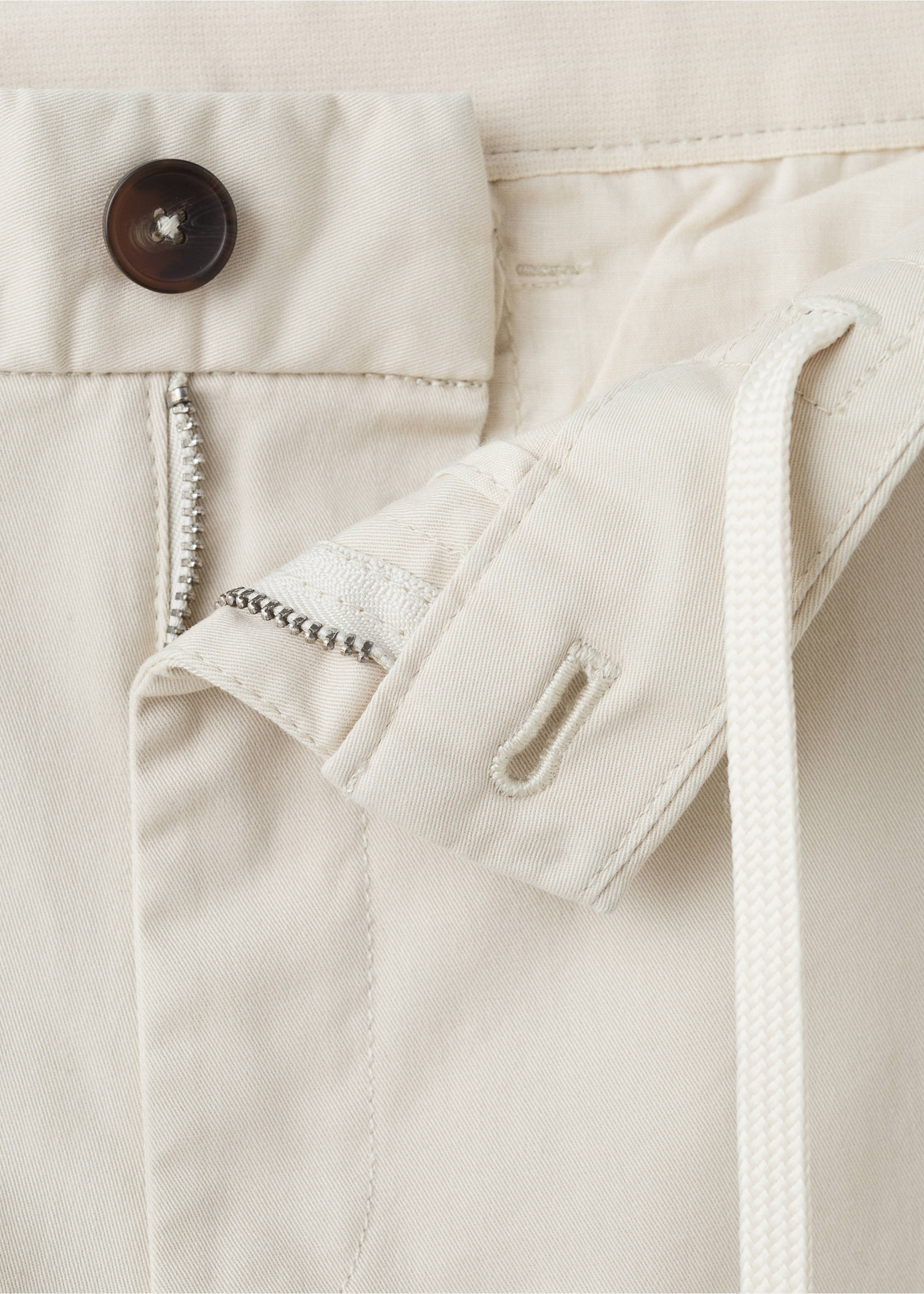 Pantalon Prato chino super slim fit cropped - Détail de l'article 8, Écru. Ref: 27001196-00.