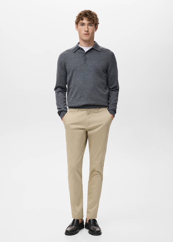 Prato slim fit cropped chinos — Beige