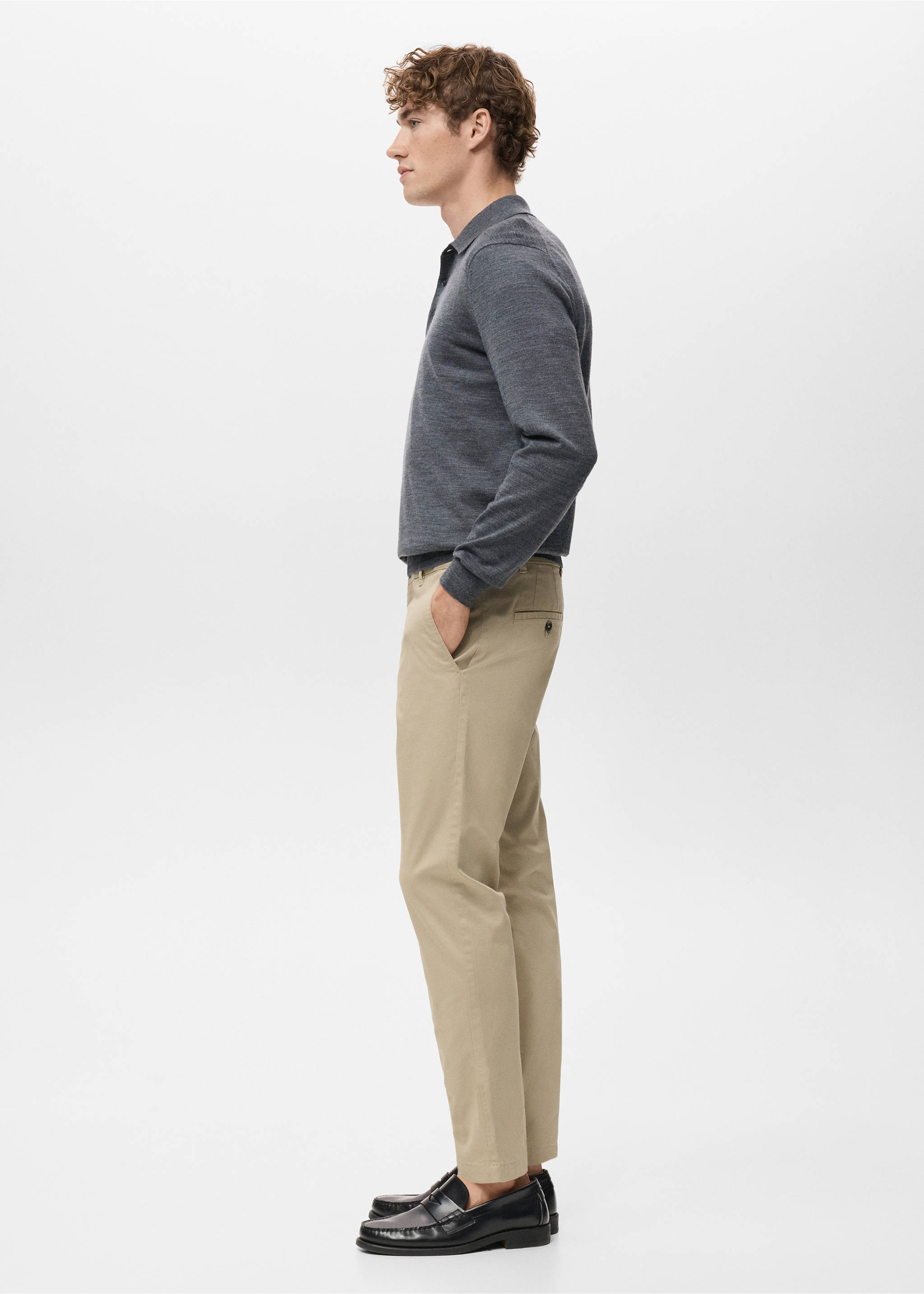 Pantalon Prato chino super slim fit cropped - Détail de l'article 2, Beige. Ref: 27001196-00.
