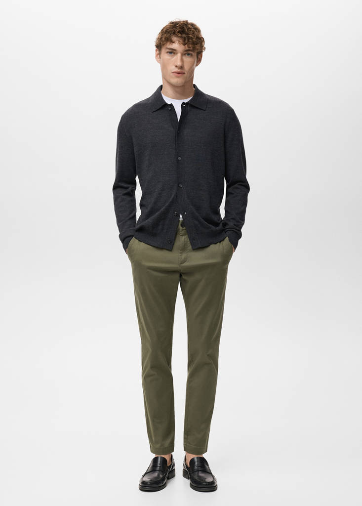 Prato slim fit cropped chinos — Khaki