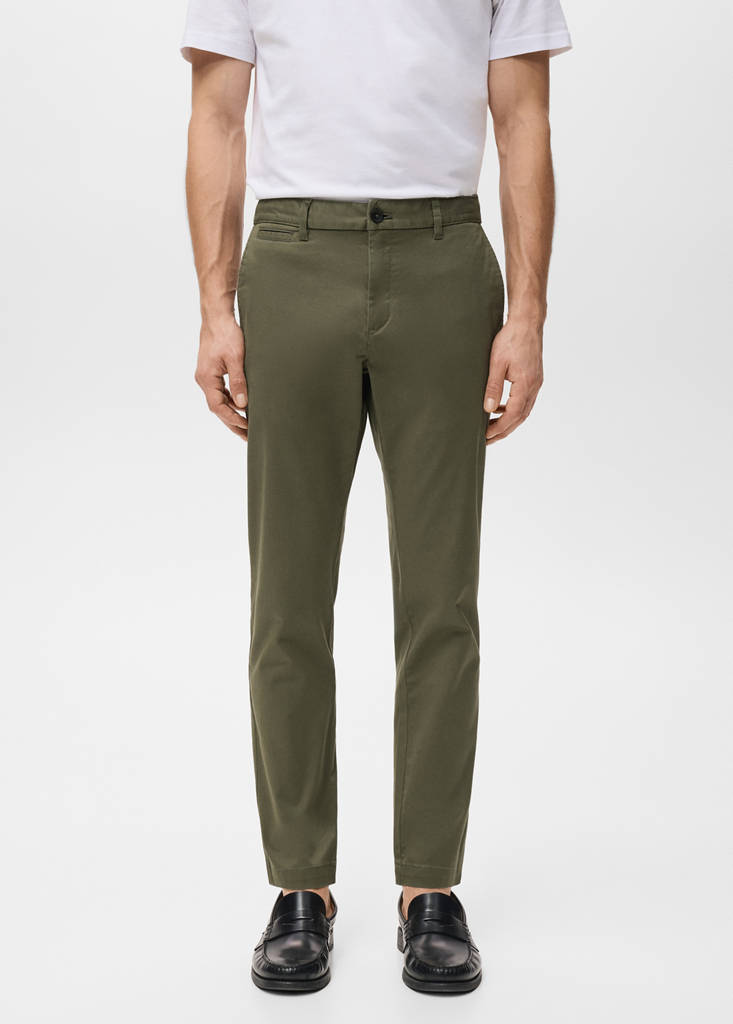 Prato slim fit cropped chinos — Khaki