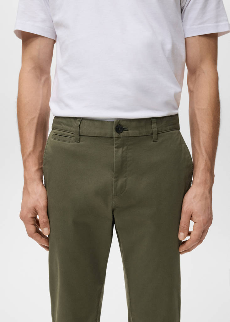 Prato slim fit cropped chinos — Khaki