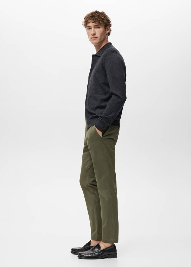 Prato slim fit cropped chinos — Khaki