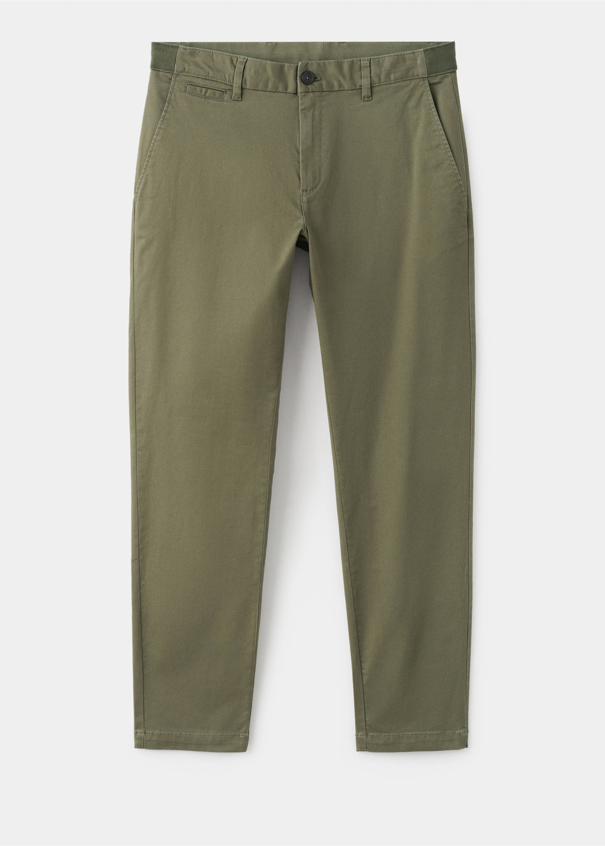 Pantalon Prato chino super slim fit cropped - Article sans modèle, Kaki. Ref: 27001196-00.