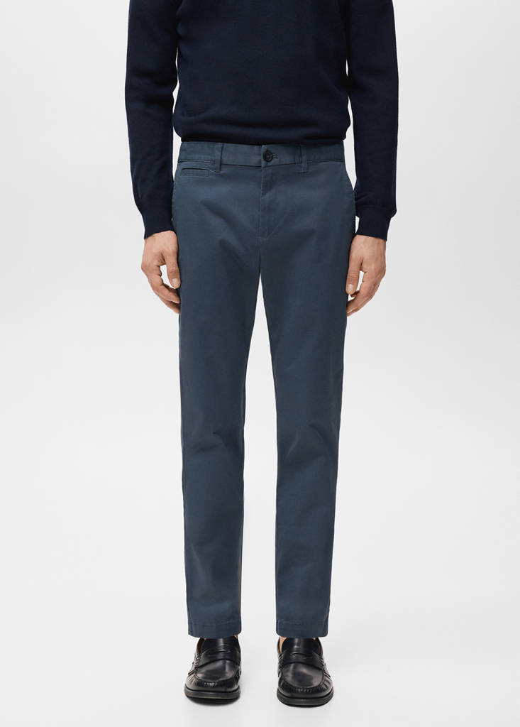 Prato slim fit cropped chinos — Indigo Blue