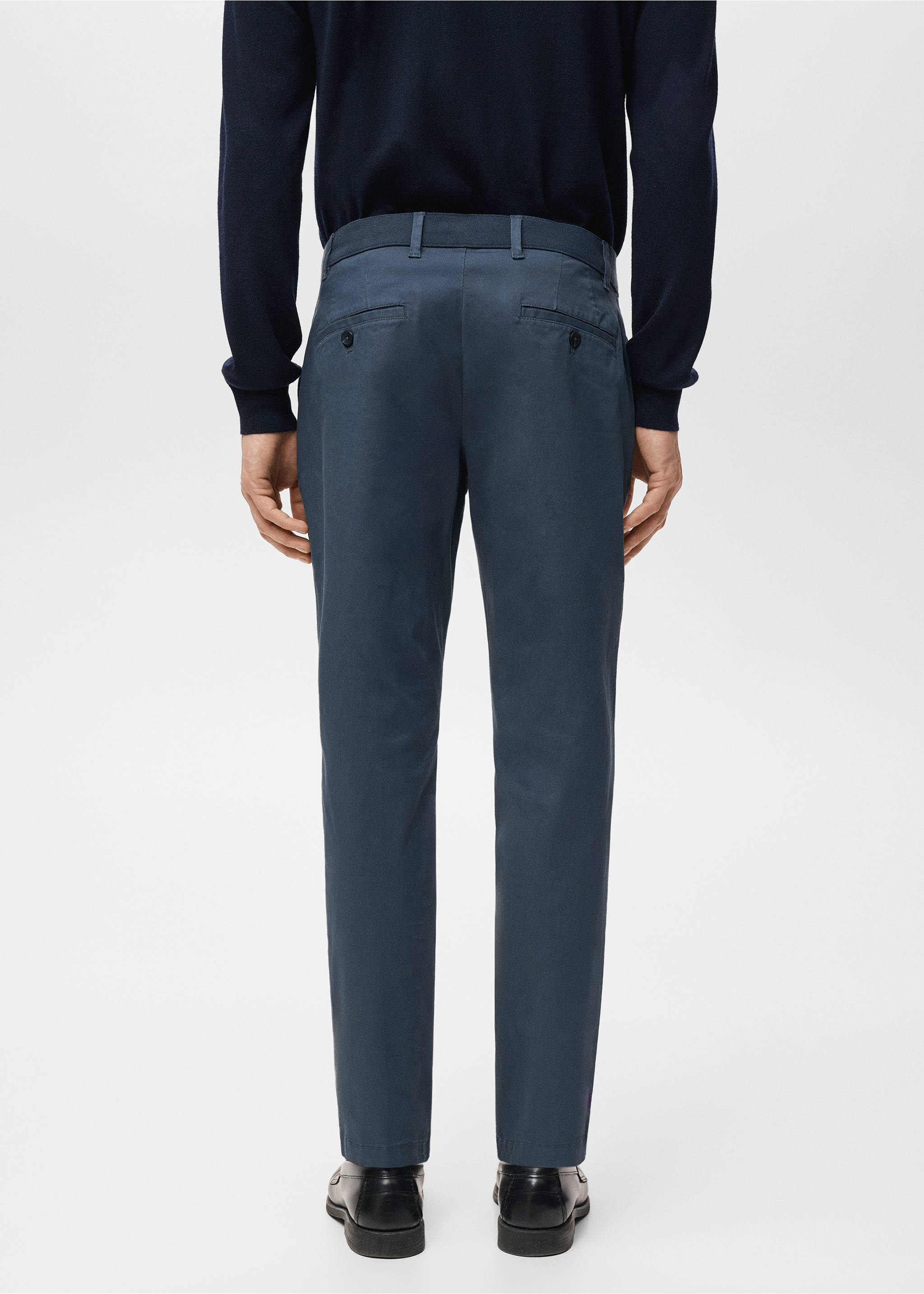 Pantalon Prato chino super slim fit cropped - Verso de l’article, Bleu indigo. Ref: 27001196-00.