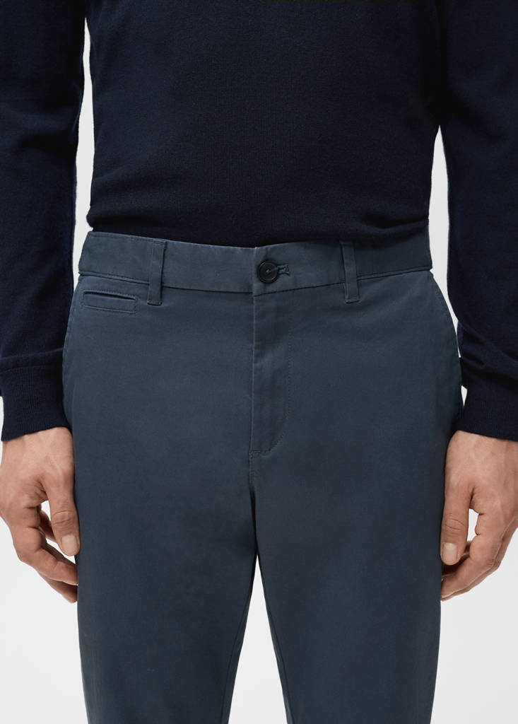 Prato slim fit cropped chinos — Indigo Blue