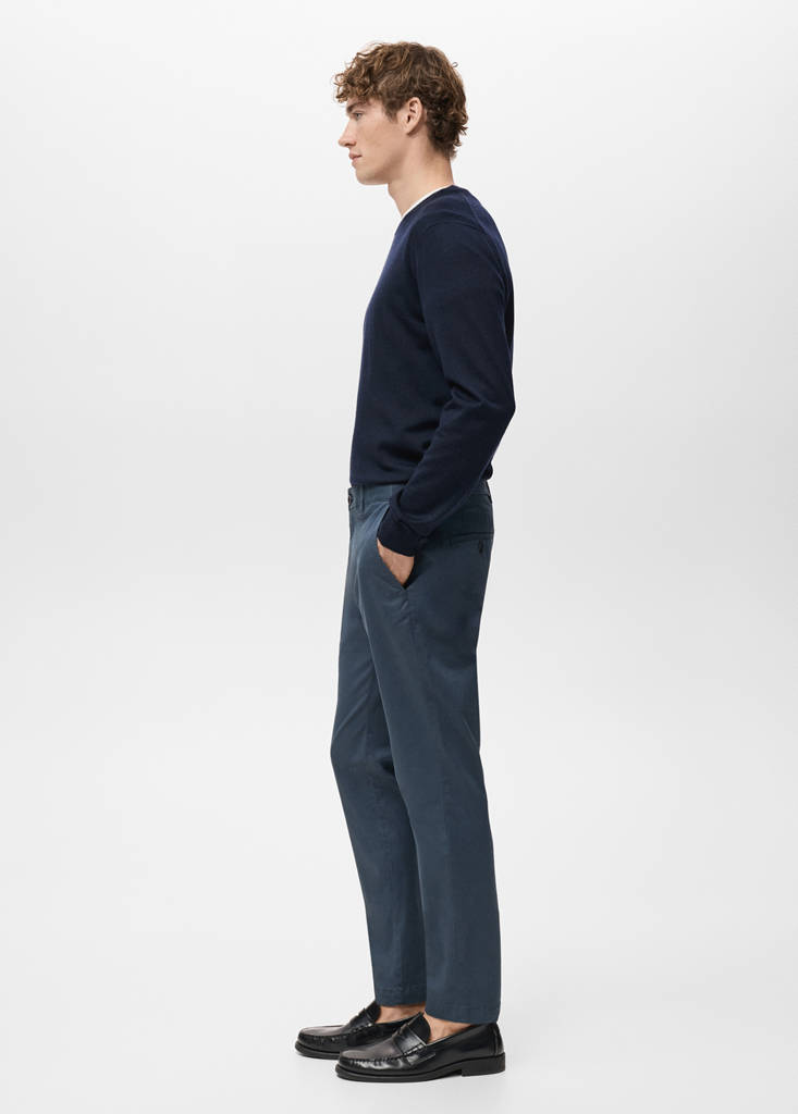 Prato slim fit cropped chinos — Indigo Blue