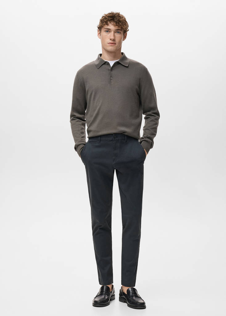 Prato slim fit cropped chinos — Dark Navy