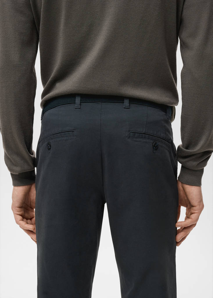 Prato slim fit cropped chinos — Dark Navy