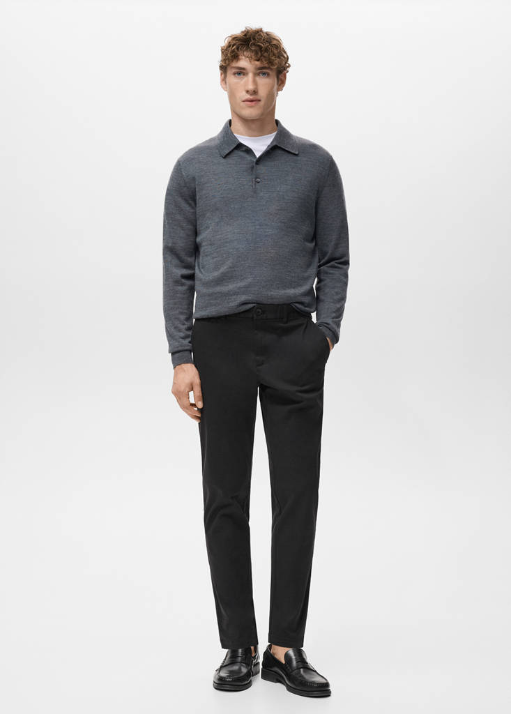 Prato slim fit cropped chinos — Black