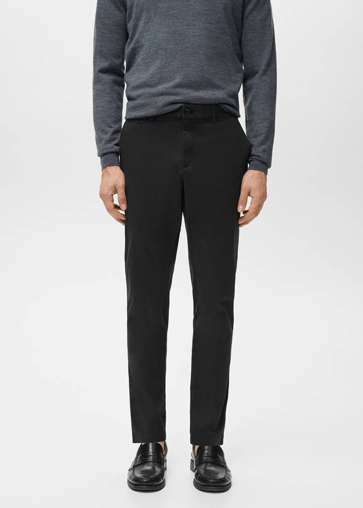 Prato slim fit cropped chinos — Black