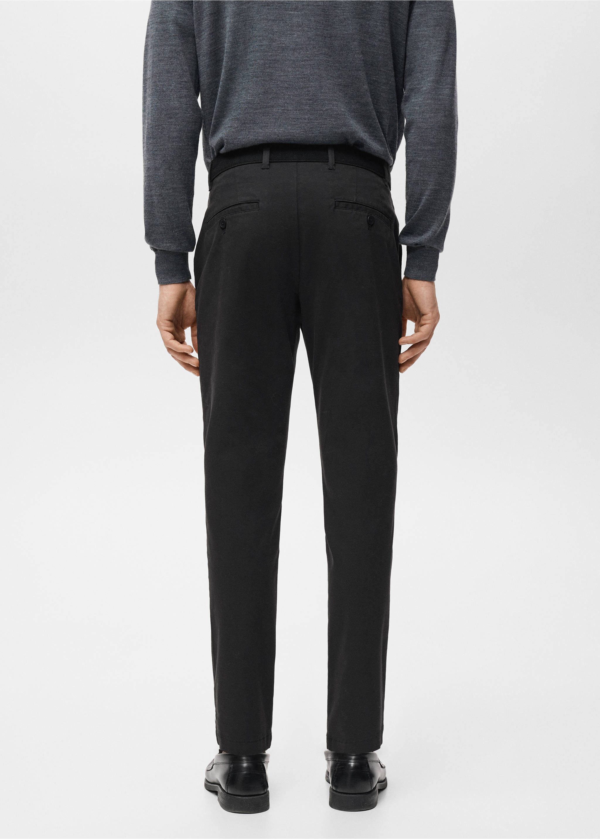 Pantalon Prato chino super slim fit cropped - Verso de l’article, Noir. Ref: 27001196-00.