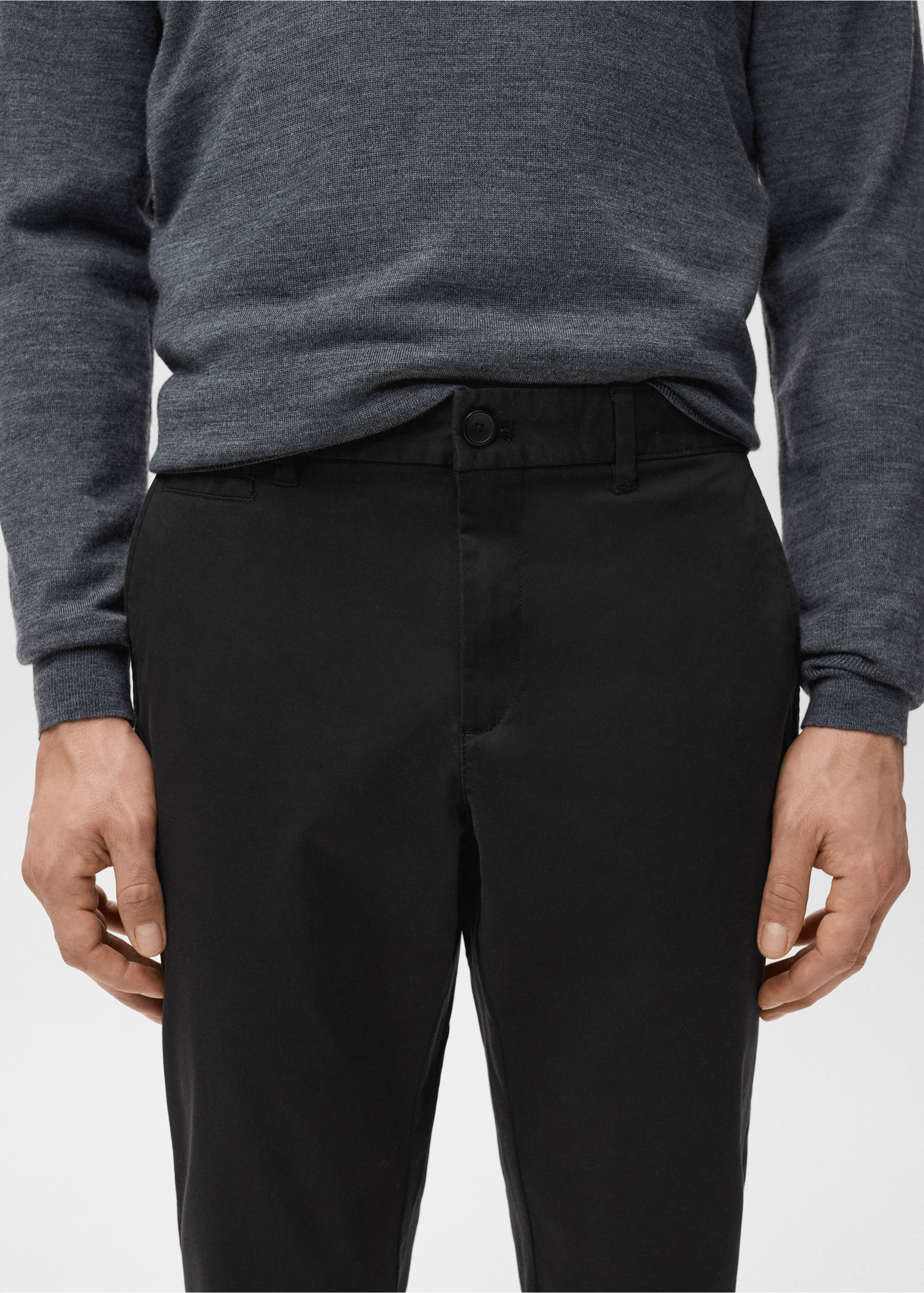 Pantalon Prato chino super slim fit cropped - Détail de l'article 1, Noir. Ref: 27001196-00.