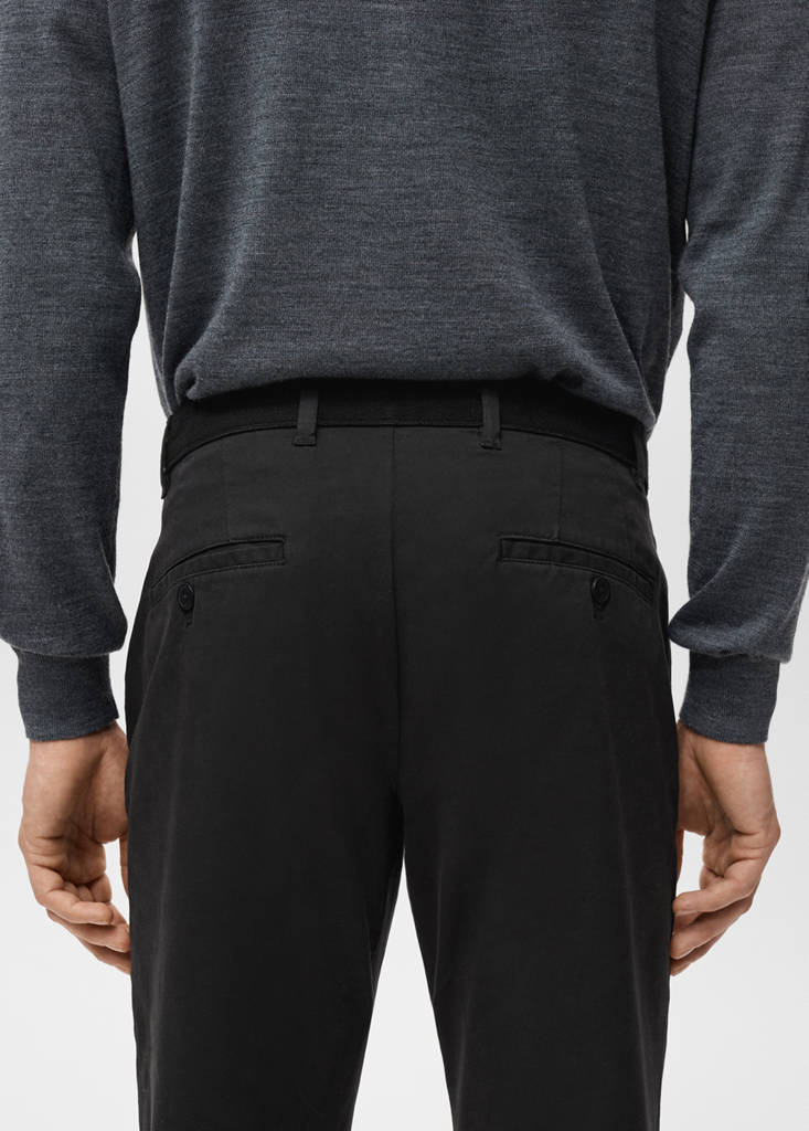 Prato slim fit cropped chinos — Black