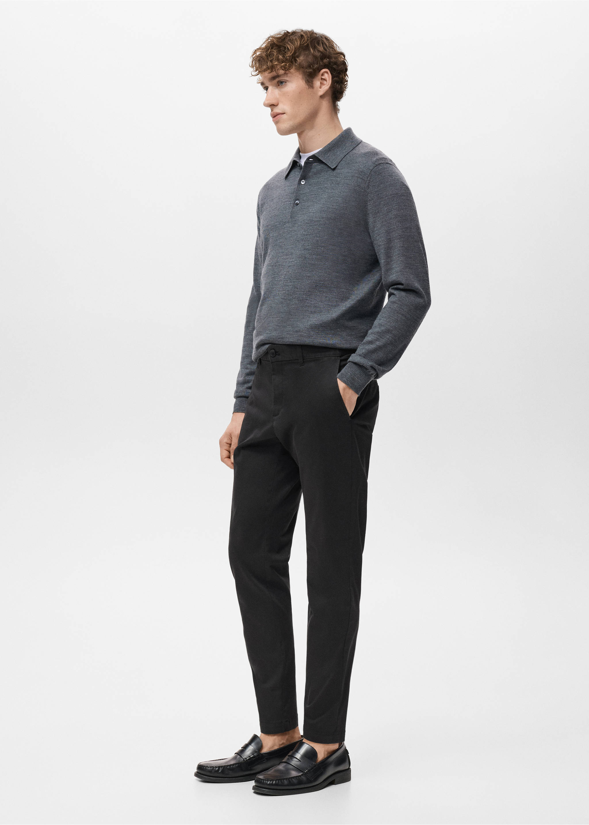 Pantalon Prato chino super slim fit cropped - Détail de l'article 2, Noir. Ref: 27001196-00.