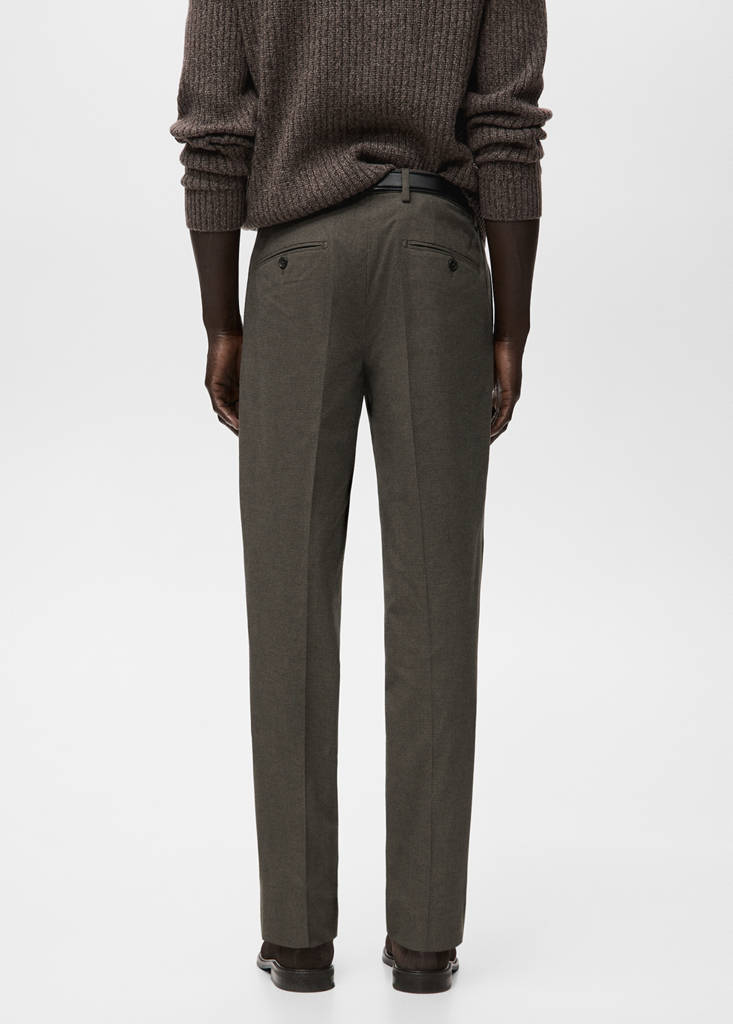 Slim-fit flannel trousers — Chocolate