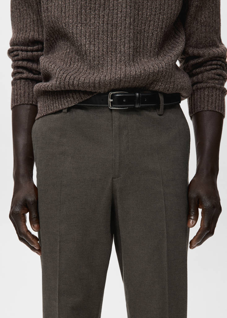 Slim-fit flannel trousers — Chocolate