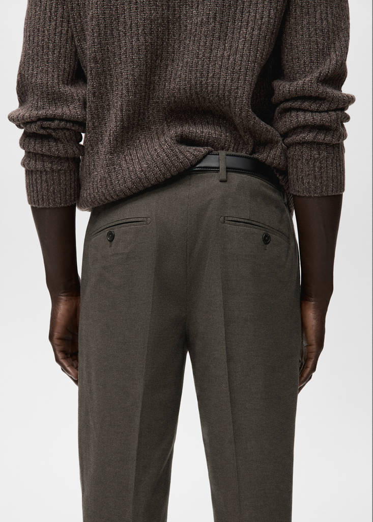 Slim-fit flannel trousers — Chocolate