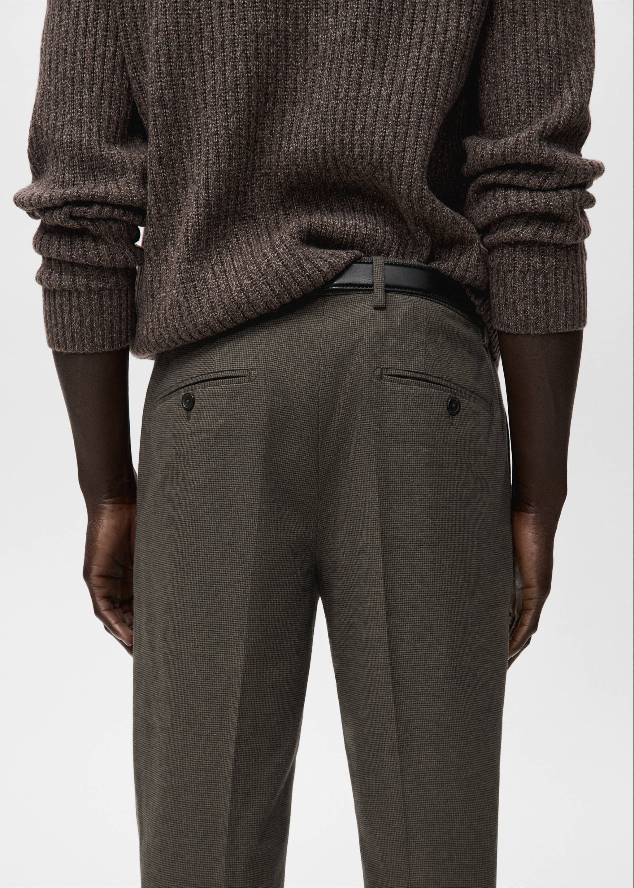 Pantalón franela slim fit - Detalle del artículo 6, Chocolate. Ref: 27001203-00.